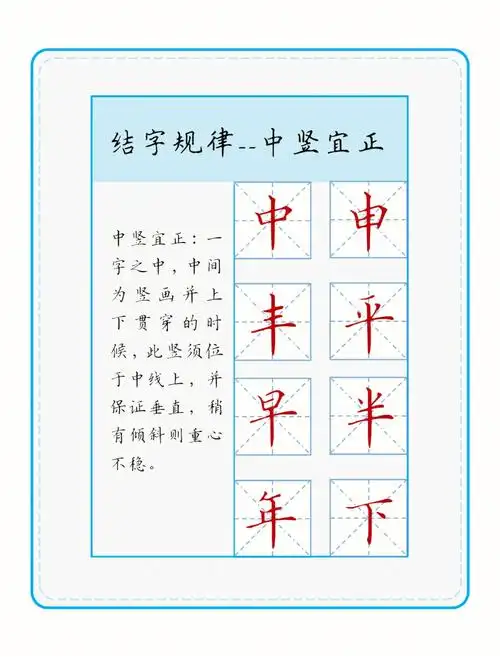 硬笔书法02结字规律分享01