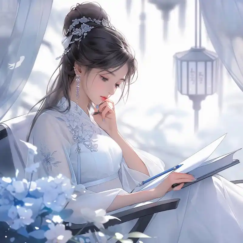 漂亮女生读书头像,古风唯美