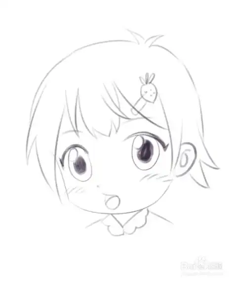 动漫少女q版可爱萌简笔画可爱