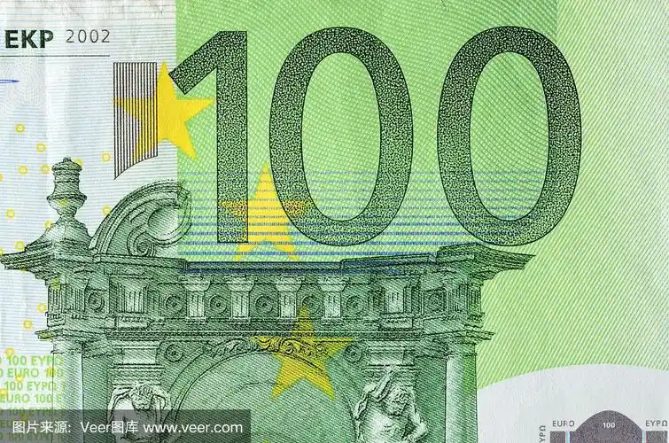 100欧元钞票的细节