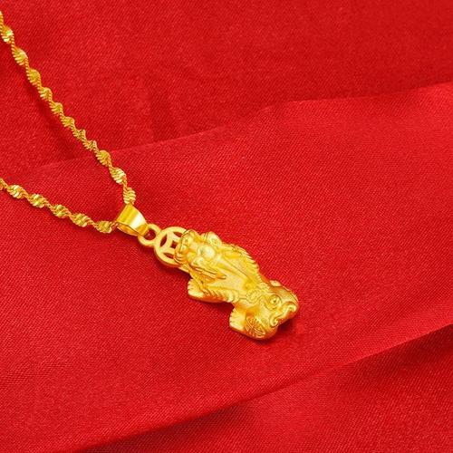 越南沙金金钱貔貅女士吊坠流行时时尚泰国金磨砂动物项坠久不褪色