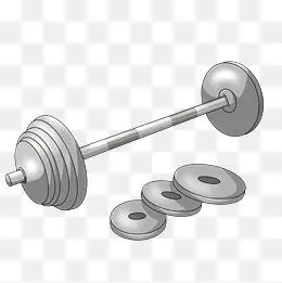 银灰色卡通的杠铃