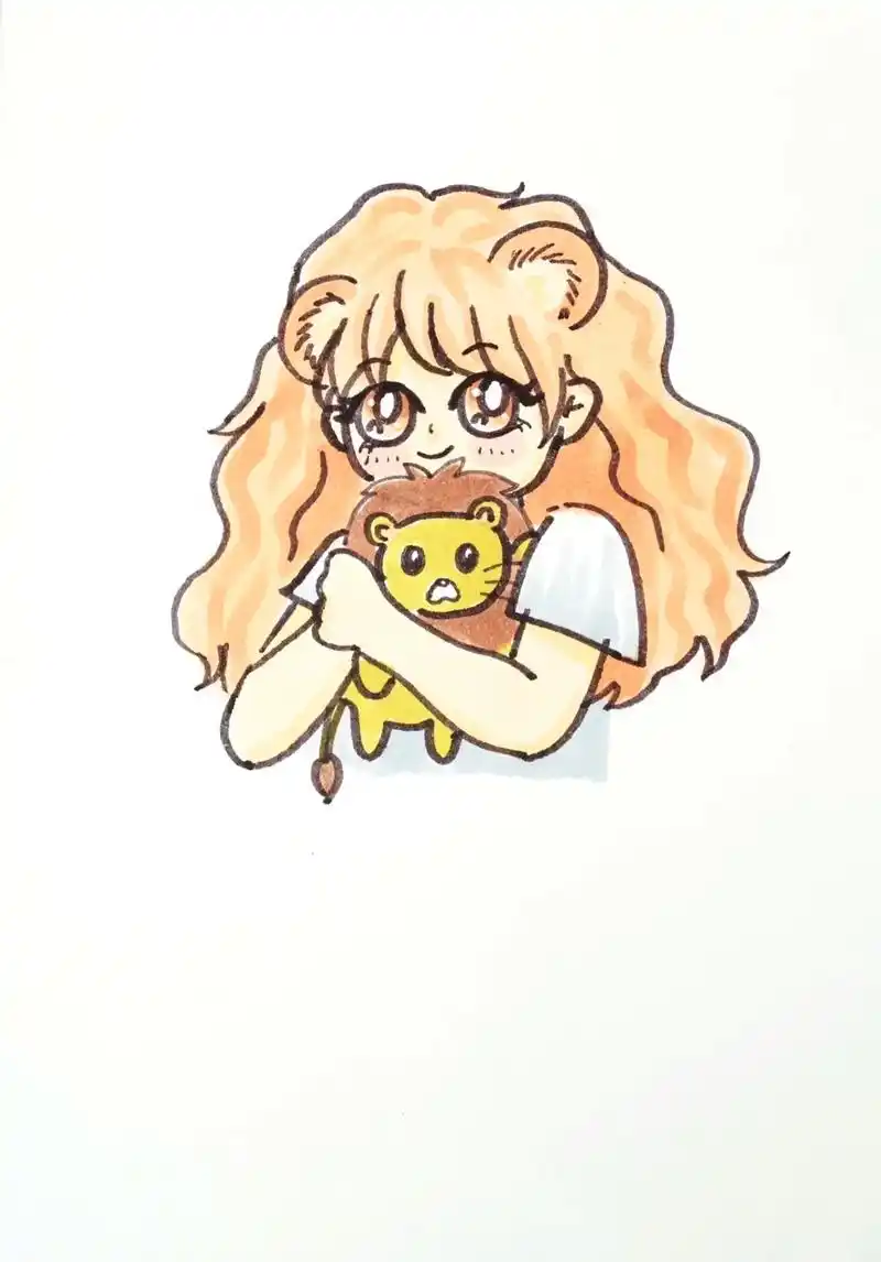 狮子座女孩简笔画教程.狮子座女孩怎么画?#画画 #简笔画 #