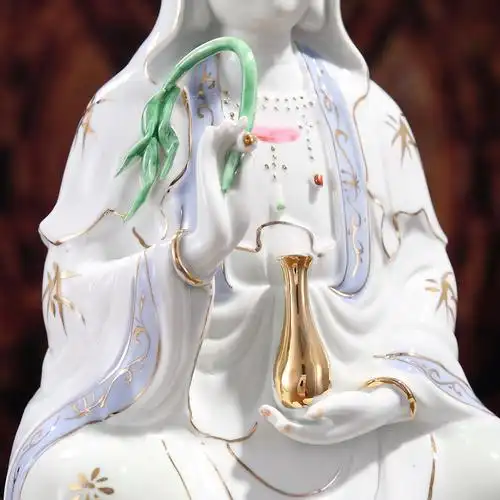 陶瓷南海观音菩萨家用保平安观世音菩萨佛像保平安摆件