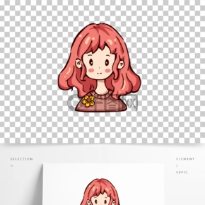 卡通手绘可爱小清新女孩