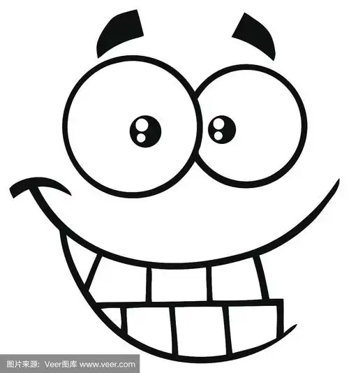 黑白微笑卡通笑脸与微笑表情