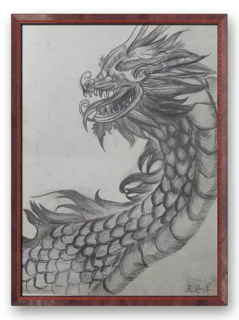 素描三级  素描三级《中国龙》  我们了解了中国龙我国绘画历 - 抖音