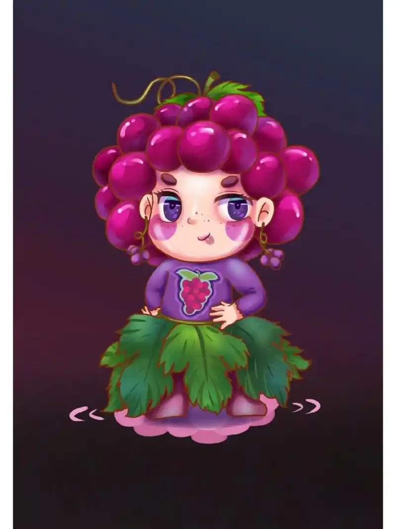 今天的素材奉上啦 水果拟人女孩系列卡通小清新人物ip 所有均是png免