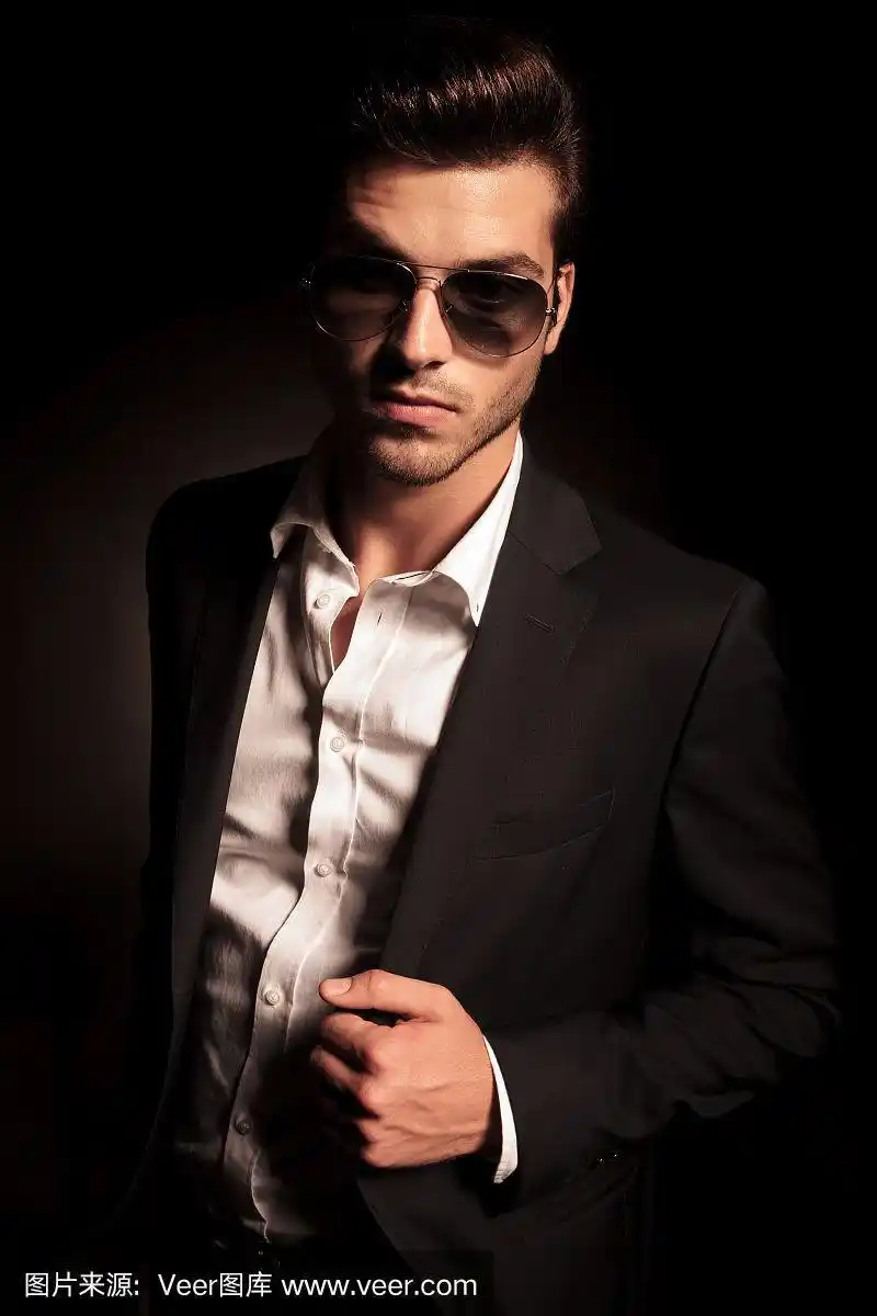 穿西装戴墨镜的酷小伙