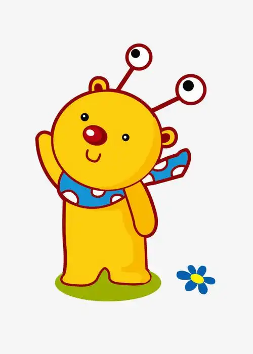 矢量卡通简洁扁平化挥手小熊素材免费下载_觅元素