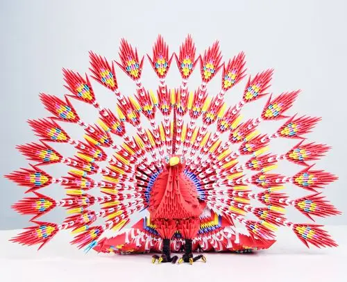 手工立体制作孔雀