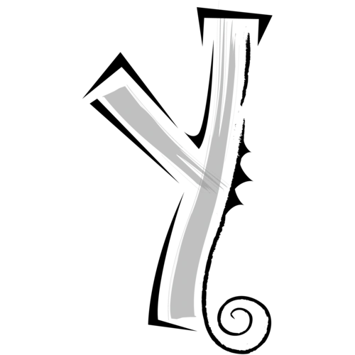 卡通欧式简约花纹英文艺术字母y