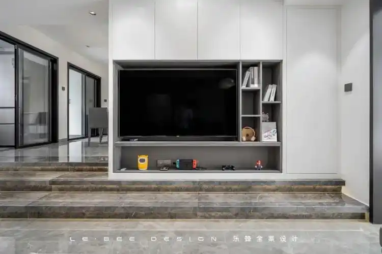 实景案例简构意式简约台阶式电视柜见过没有