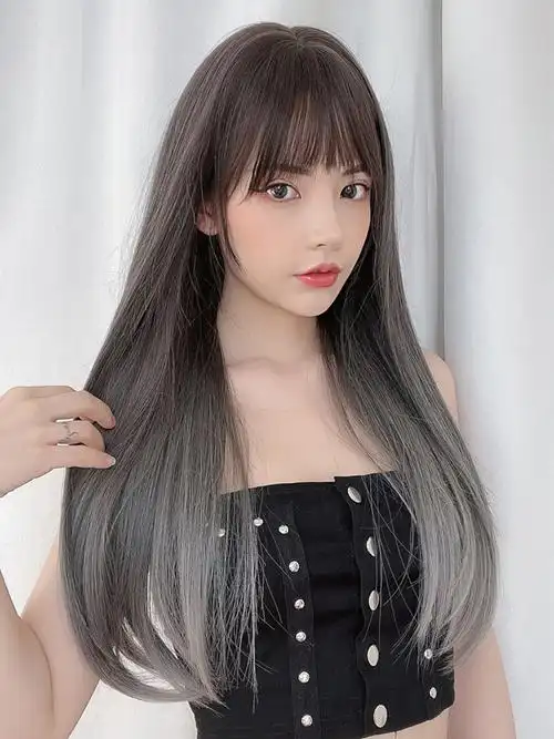 公主李假发女长发 网红渐变发色中长发 自然头套长直发假头发