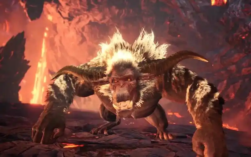 怪物猎人世界冰原金狮子吃了麒麟角就燃了