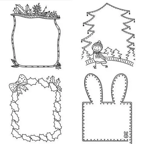 画框简笔画简单直线相框样式边框简笔画竖版简笔画手抄报边框