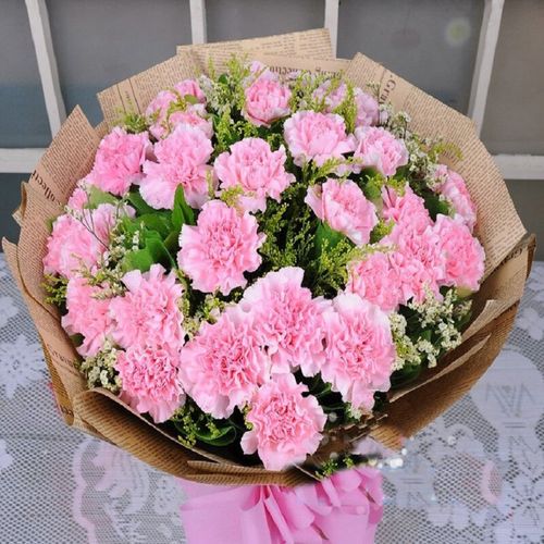 鲜花速递同城花店全国送花33朵康乃馨鲜花束宝山区嘉定区浦东新区