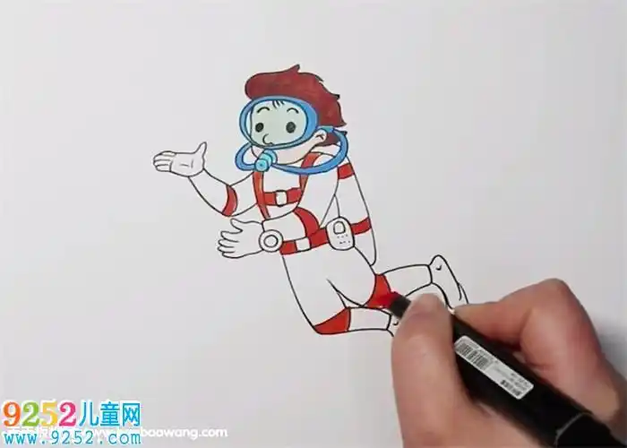 潜水员怎么画职业人物简笔画