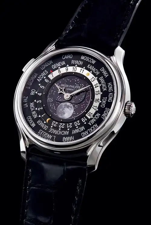 百达翡丽 型号 5575g-001,非常精美,限量版白金自动上链世界时间腕表
