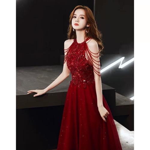 敬酒服新娘结婚订婚晚礼服女宴会高贵气质回门礼服裙长款优雅气质