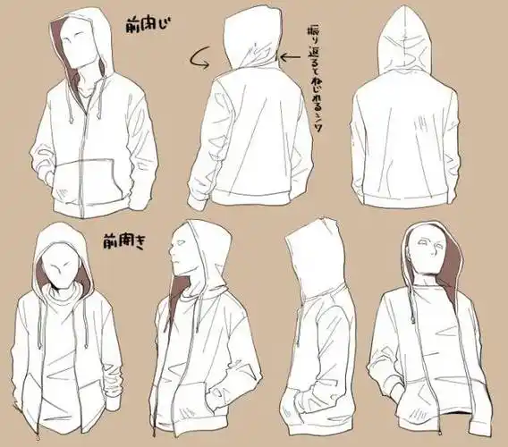连帽卫衣怎么画教你动漫连帽衫的画法教学