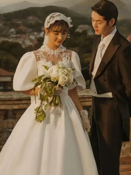 法式复古油画婚纱照必拍之一美翻了