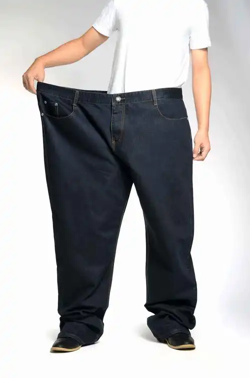 胖子中年特大号士牛仔裤男秋款宽松直筒休闲长裤加肥加大码肥佬裤