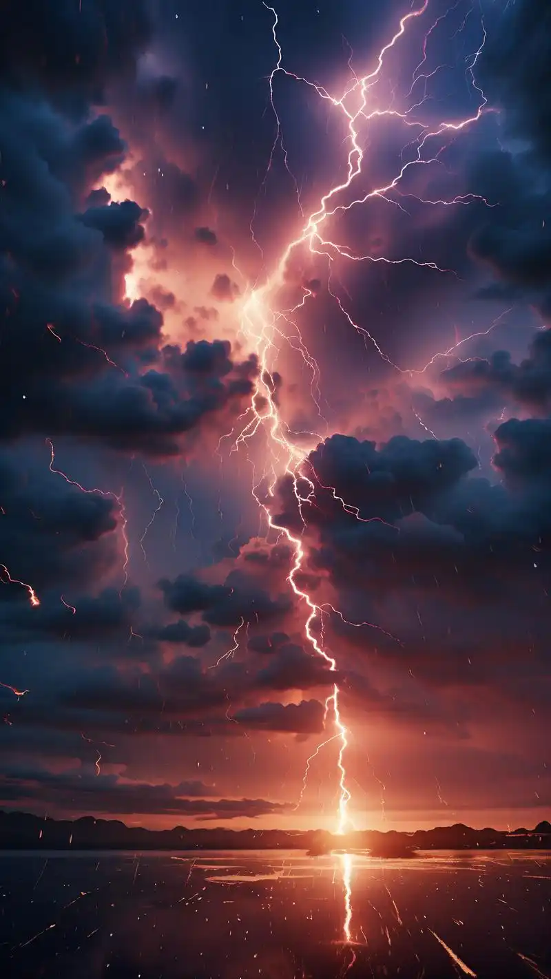 7315暴雨夜,闪电之美壁纸90 暴雨来袭,闪电划破夜空,这样的景象