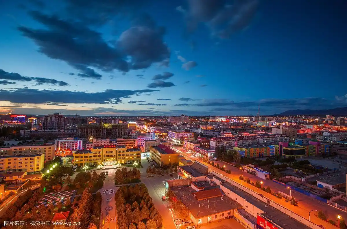 内蒙古阿拉善盟阿拉善左旗城市夜景