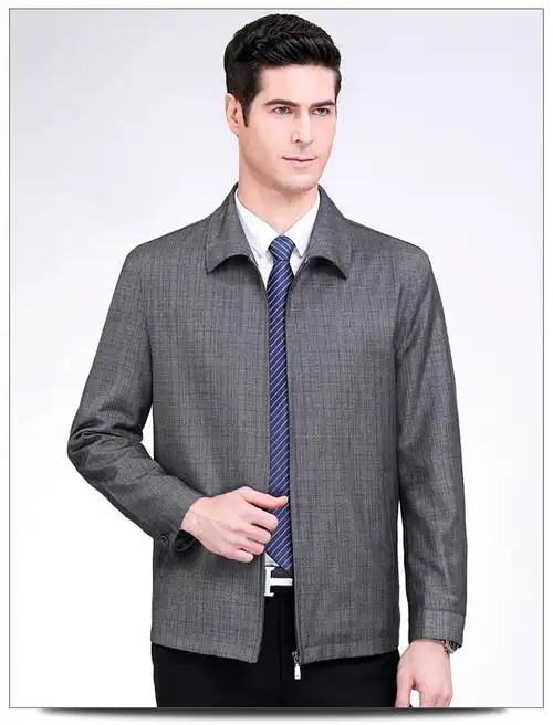 皮尔卡丹官方高档品牌男装夹克男士中年春秋季薄款外套中老年爸爸装