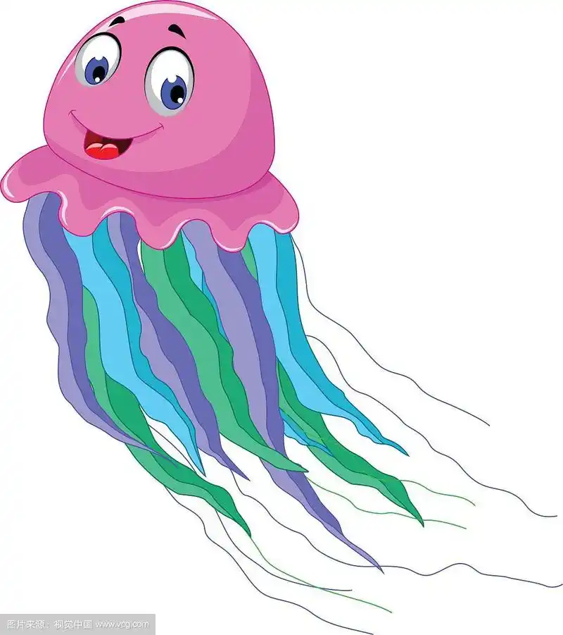 可爱的水母卡通微笑