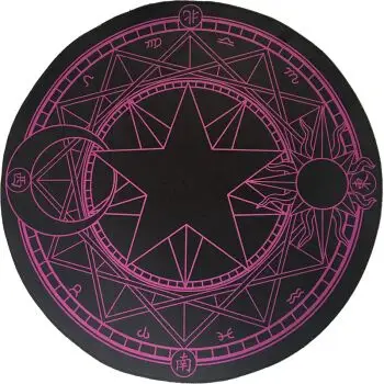 魔法阵拍照圆形卧室 动漫地毯 saber召唤阵地垫 黑紫魔法阵 180cm直径