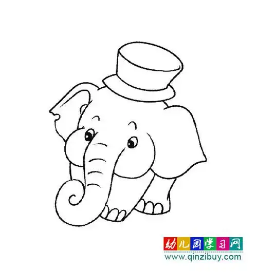 戴帽子的大象(动物简笔画)
