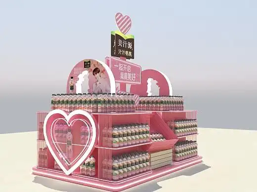 美汁源4卡板亮化堆头