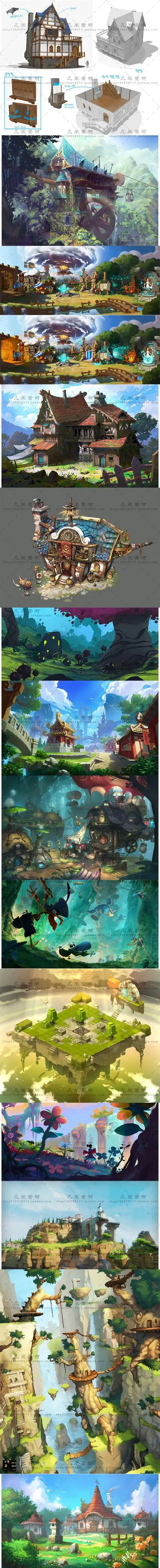 q版 写实 cg场景 电影 游戏 概念设计参考 原画 图集 设定 素材包