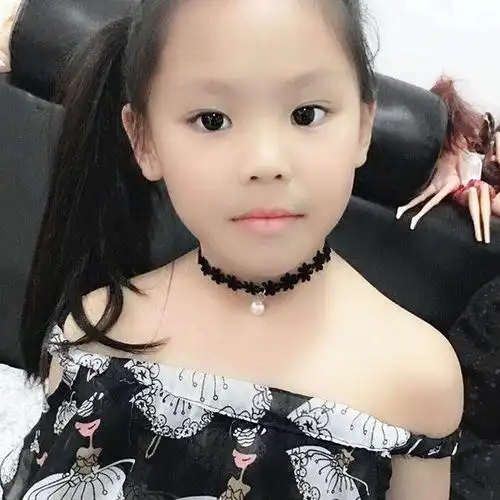 热销女童锁骨项链蕾丝