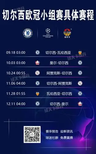 20192020赛季切尔西欧冠小组赛赛程表