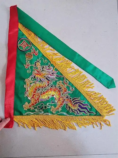 5个一套盘金线35x35厘米双面五色令旗五方道教工艺品