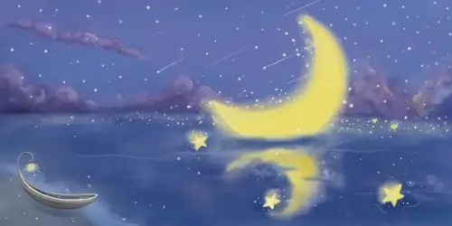 月亮风景原创插画海报