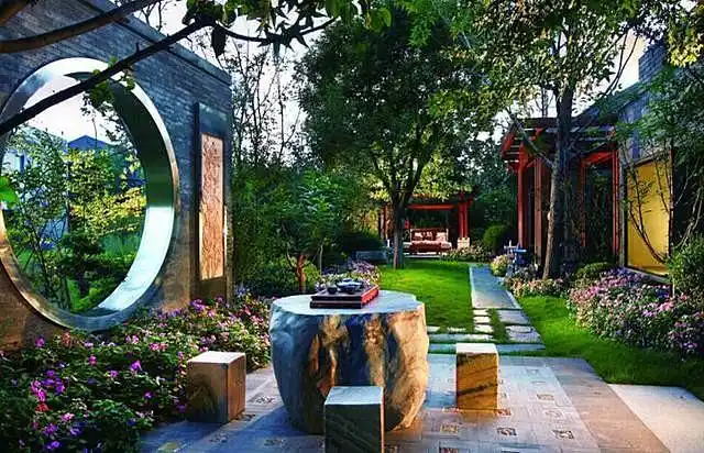 中国传统文化的继承,13张中式别墅"院子"设计欣赏