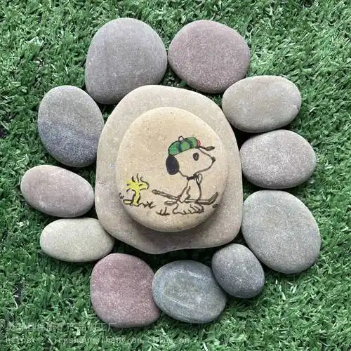 厂家批发彩绘鹅卵石片状鹅卵石美术绘画造型造景创意鹅卵石