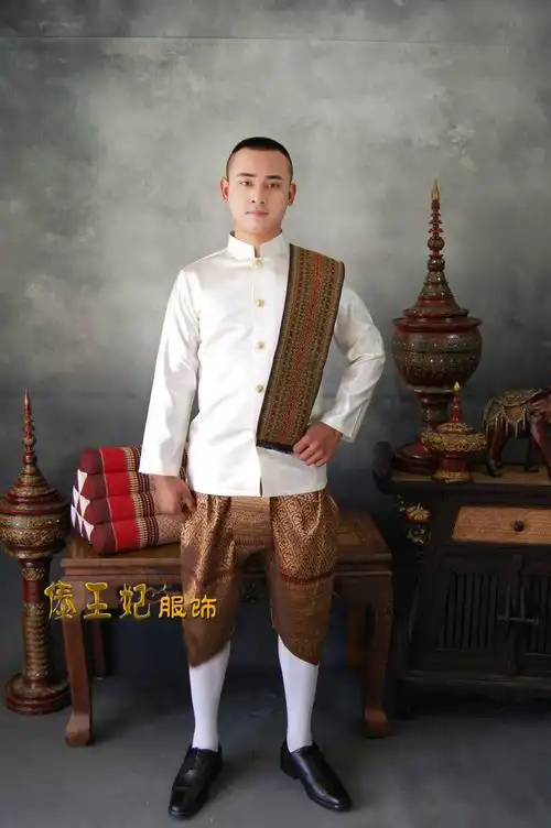 泰国传统民族服装傣族男装泰式活动影楼写真拍照民族服装