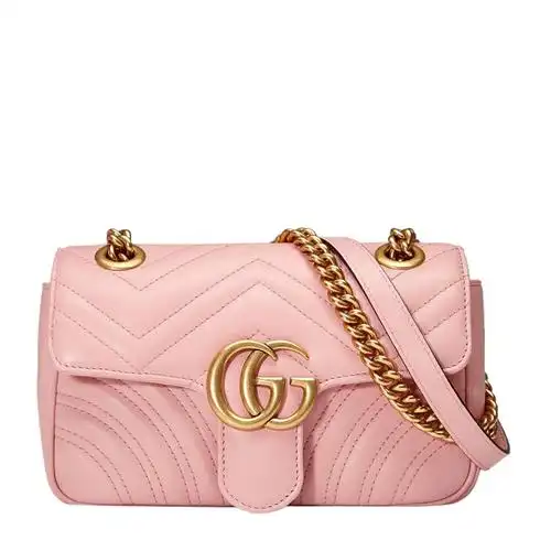 香港直邮gucci 古驰 女包ggmarmont系列经典双g单肩链条包斜挎包