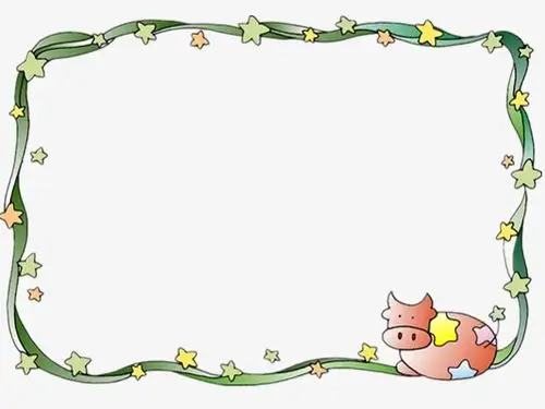 手绘白色的奶牛边框