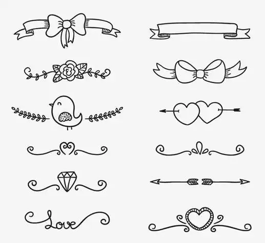 手帐简笔画花边表情