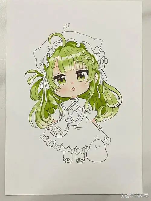 q版人物马克笔手绘临摹(线稿教程