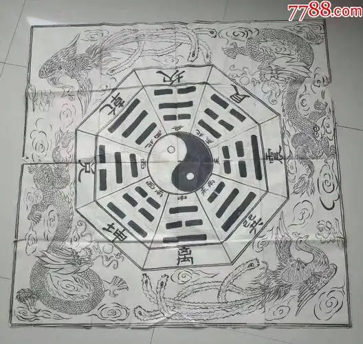 龙凤太极八卦图大幅手绘_水粉/水彩画册_天添收藏【7788收藏__收藏