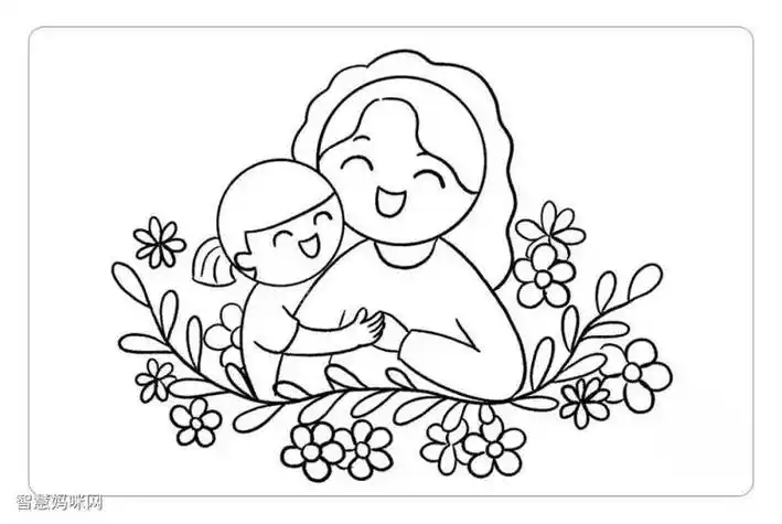 母亲节幼儿园妈妈画像简笔画 简笔画图片大全-普车都