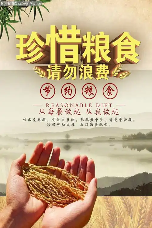 珍惜粮食节约宣传海报图片素材