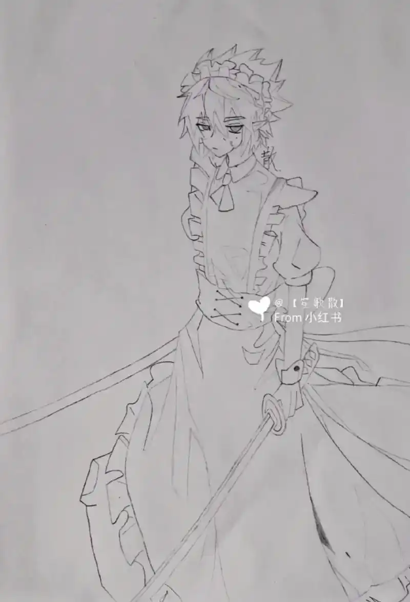 凹凸世界安迷修 #日常摸鱼 #手绘绘画过程  #铅笔稿  - 抖音